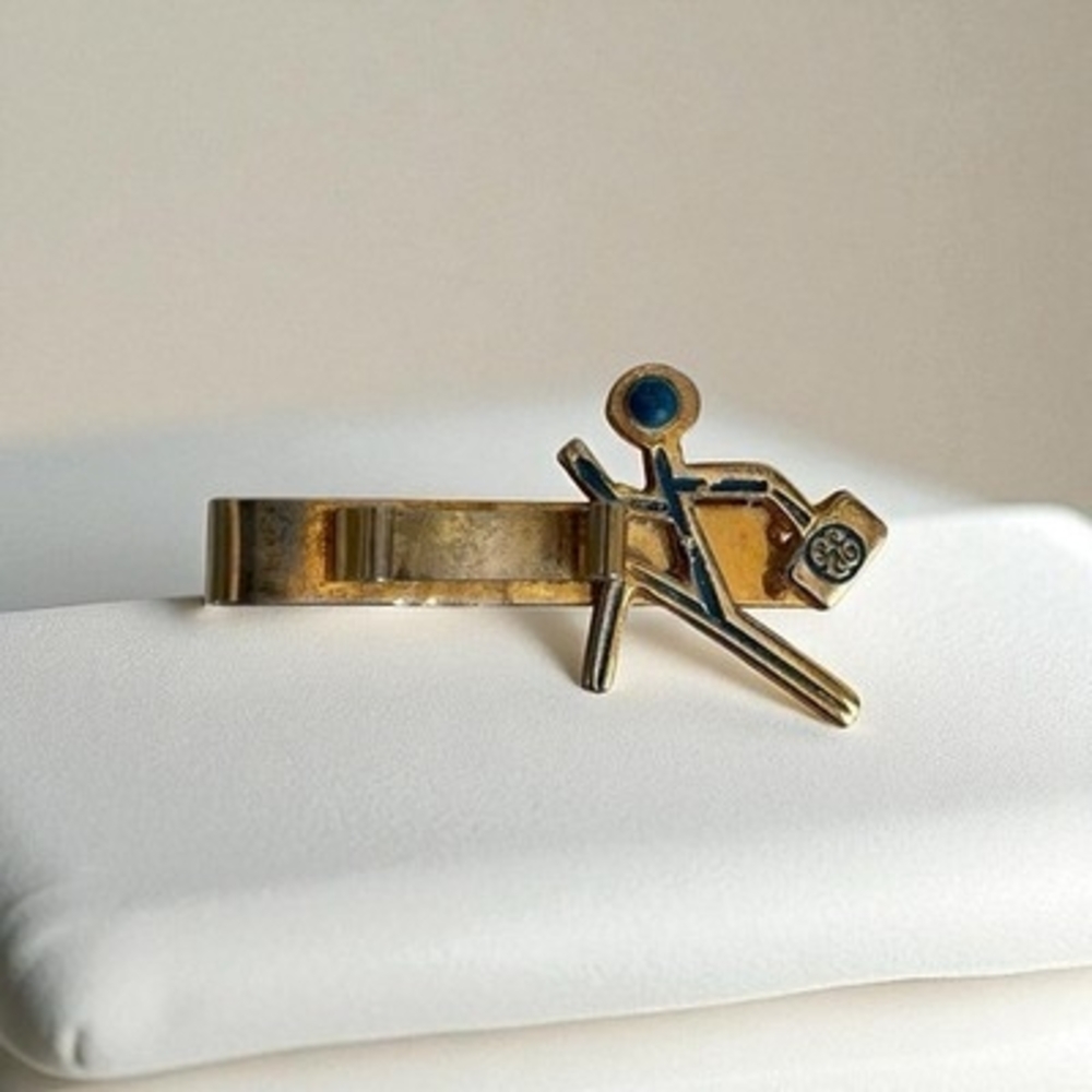 Vintage General Electric Gold-Toned Tie Clip Rare Good Condition